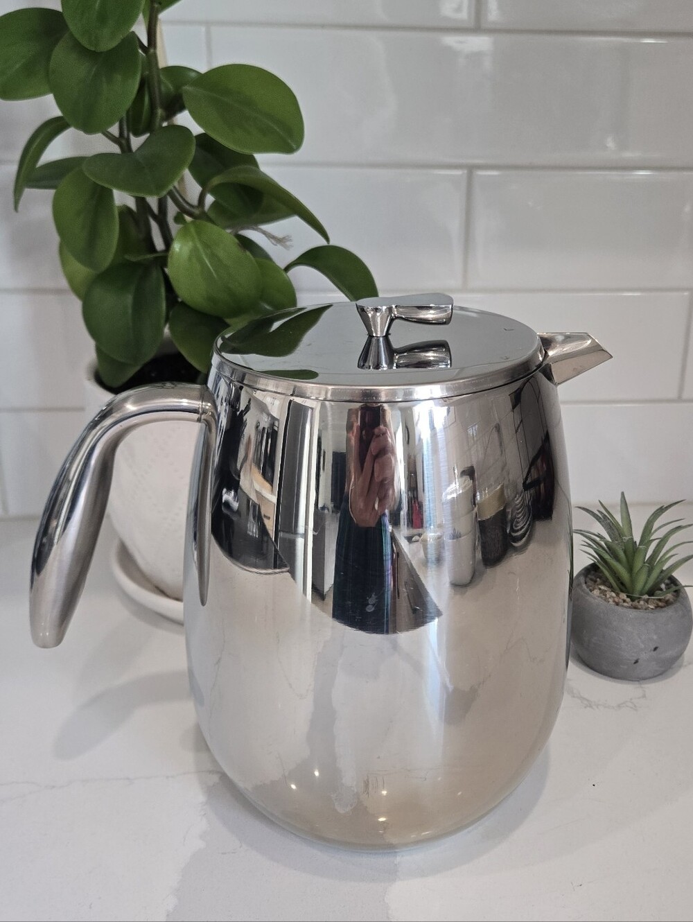 Bodum "Columbia" Stainless Steel Silver Double Walled 12 Cup French Press